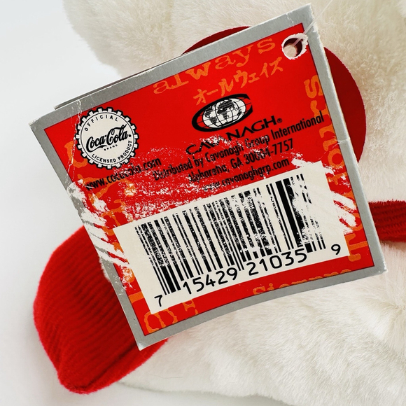 Coca Cola Polar Bear 11” w/ Tags Plush Stuffed Gray Paws Red Scarf Christmas Y2K - Picture 5 of 10